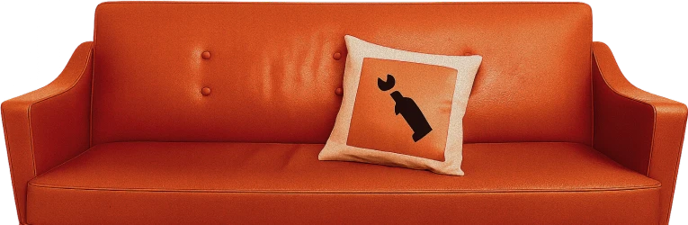 Canapé orange d'Au Poste