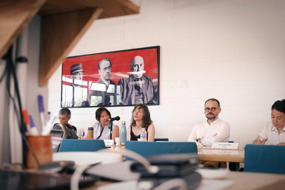 Syndicalistes présents lors de la conférence de presse. 